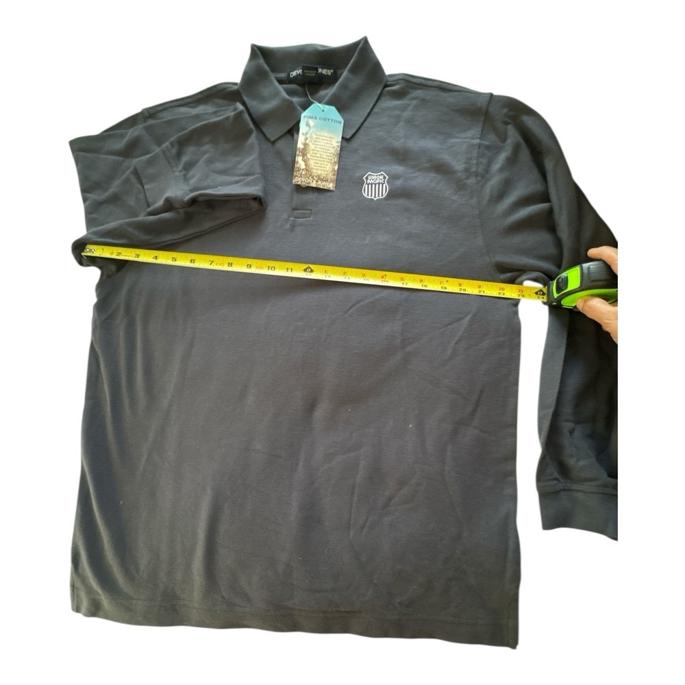 DEVON & JONES Men's L Gray Long Sleeve Pima Cotton Union Pacific UP Railroad - Picture 3 of 7